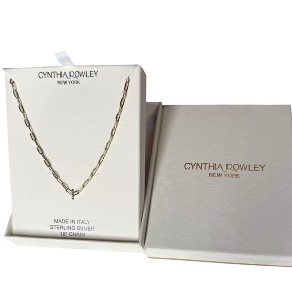 Cynthia Rowley Sterling Silver Necklace Gold 18'" Chain Rope Link Italy New Box - Picture 6 of 8